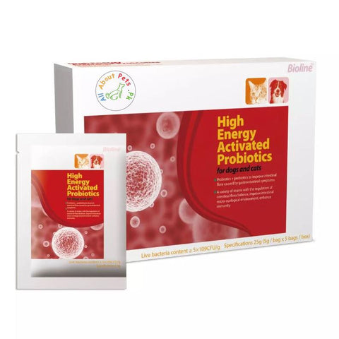 Image of Bioline High Energy Activated Probiotics for cats and dogs available at allaboutpets.pk