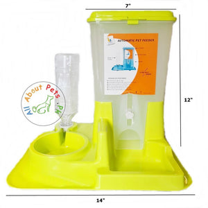 Automatic Pet Feeder Dog Cat Auto Gravity Dispenser Water Food Feeding Dish Bowl available at allaboutpets.pk in Pakistan