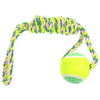 Dog Knotted Rope Toy Spiral Tug with Tennis Ball