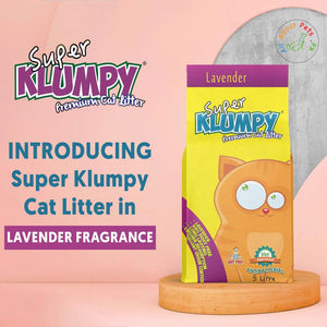 introducing Super Klumpy Cat Litter in Lavender Scented available at allaboutpets.pk in pakistan