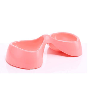 Bow Shaped Double Bowl pink, dog feeding bowl, cat feeding bowl available at  allaboutpets.pk in pakistan.