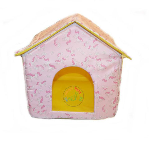 Image of Beautiful Soft Cat Houses With Colorful Prints