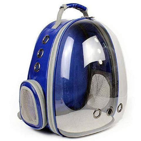 Image of Transparent Cat Carrier Backpack, pet carrier bag blue color available at allaboutpets.pk in pakistan.