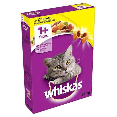 Image of WHISKAS Dry Cat Food With Chicken 340g available at allaboutpets.pk in pakistan.