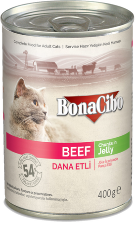 BONACIBO Canned Cat Food Beef 400g
