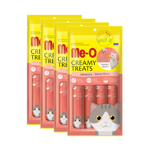 Meo Creamy Treats Salmon Flavor 15 g. (4 pcs./Pack) available at allaboutpets.pk  in Pakistan