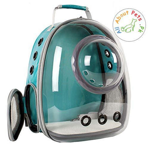 Image of Pet Travel Bag Capsule Carrier Backpack green color available at allaboutpet.pk in Pakistan