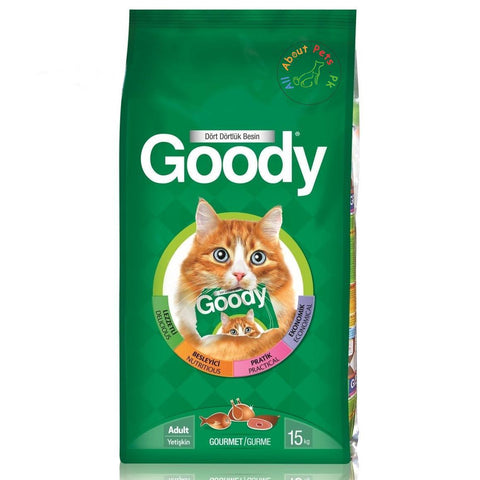 Goody Cat Food In Gourmet 500g, 2.5kg and 15kg available at allaboutpets.pk in Pakistan