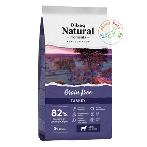 DIBAQ Natural Moments Grain Free turkey dog food 2kg and 12kg available at allaboutpets.pk in Pakistan