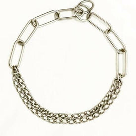 Chrome Plated Choke Show Long+Double - 24", dog choke chain, stainless steel choke chain available at allaboutpets.pk in pakistan.