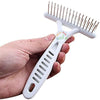 Pet Rake Comb 2 Rows Stainless Steel Teeth Anti-Static white color available at allaboutpets.pk in Pakistan