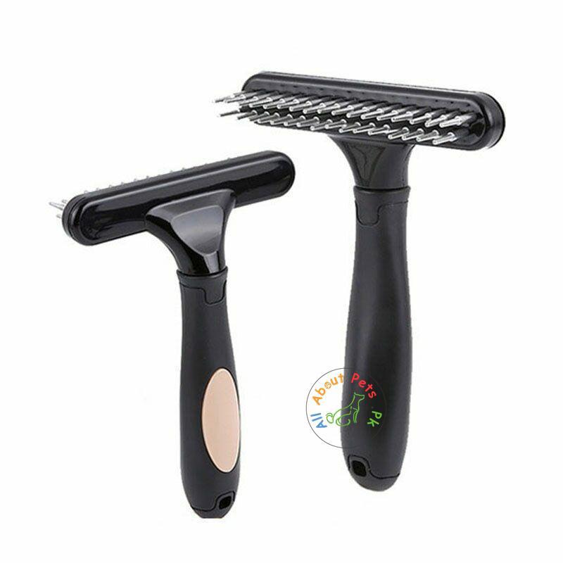 Double Row Pins Professional Pet Undercoat Rake Comb