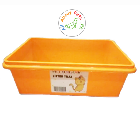Image of Cat Litter Tray Extra Deep orange color available in Pakistan at allaboutpets.pk
