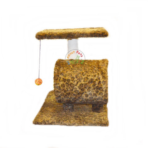 Image of Cat Scratch Post, Plush Cat Tree Single Round With Top and Ball