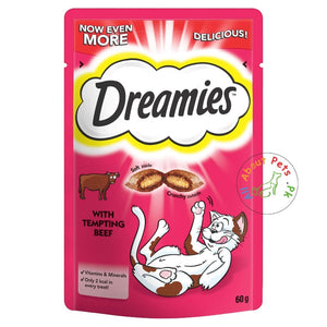 Dreamies Cat Treats, Tasty Snacks with Tempting Beef 60 g available at allaboutpets.pk in Pakistan