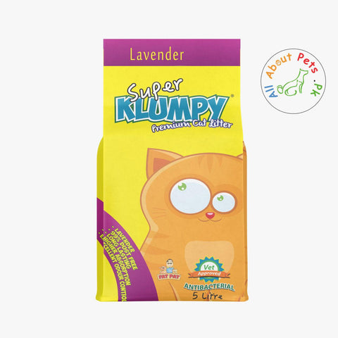 Image of Super Klumpy Cat Litter 5L Lavender Scented available at allaboutpets.pk in pakistan