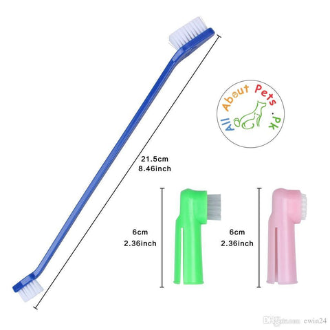 Pet Tooth Brush Set Of Three Brushes available at allaboutpets.pk in Pakistan
