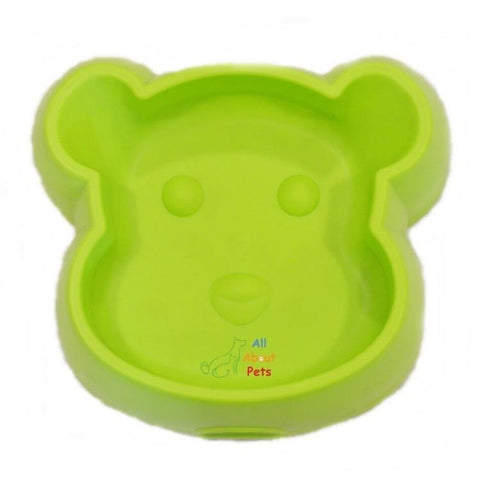 Image of Bear Face Plastic Bowl green color available at  allaboutpets.pk in pakistan.