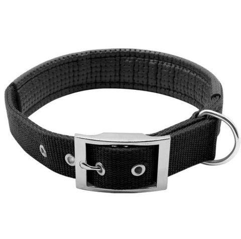 Image of Nylon Soft Liner Padded Dog Collar black color available at allaboutpets.pk in pakistan.