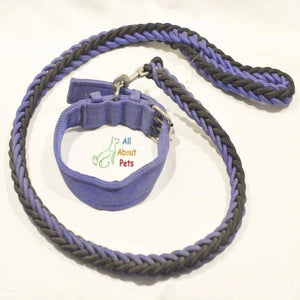 Nylon Dog Collar And Leash Set for dogs black & blue available at allaboutpets.pk in pakistan.