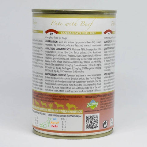 Image of Dibaq Canibaq Pate wet dog food available at allaboutpets.pk in pakistan.