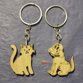 Key Chain Wooden Carved cat shape and dog shape available at allaboutpets.pk in pakistan.
