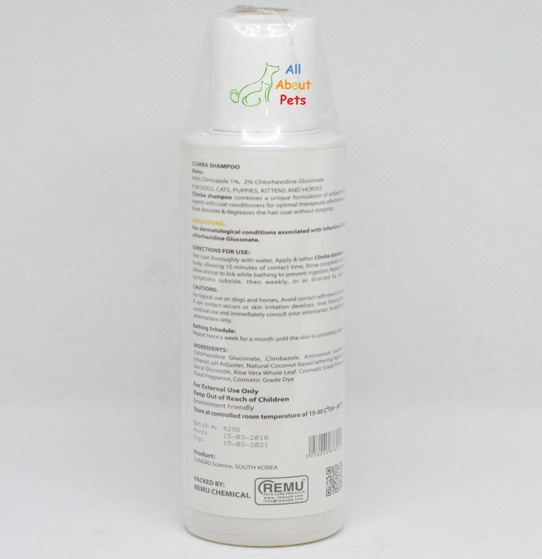 Remu Climba Antimicrobial Shampoo For Cats , Persian cat shampoo available at allaboutpets.pk in pakistan.