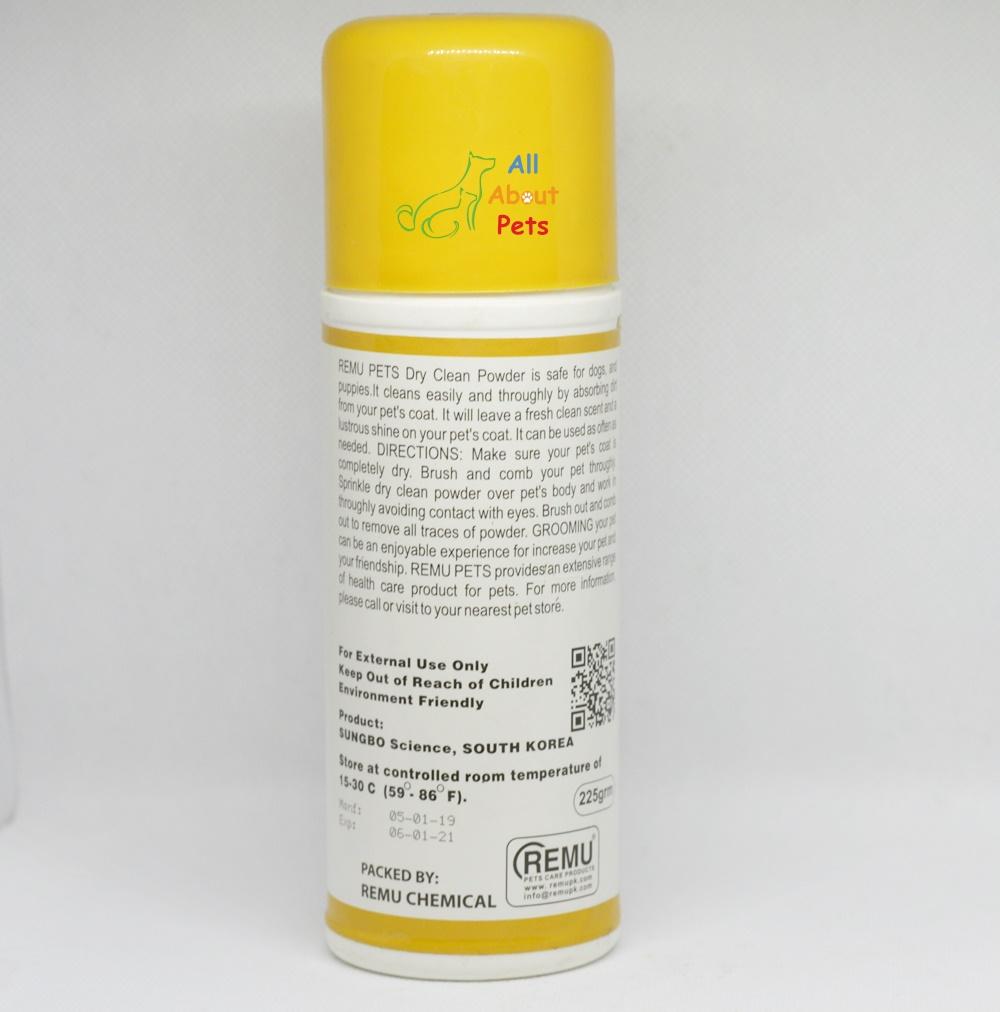 Remu Royal Dry Clean Powder For Dogs, Non-Allergic formula available at allaboutpets.pk in pakistan.