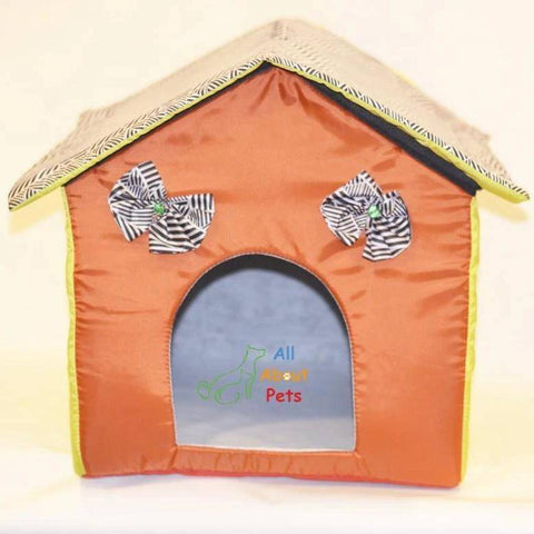 Image of Beautiful Soft Cat cave, soft cat bed, orange color cat house available at allaboutpets.pk in Pakistan.