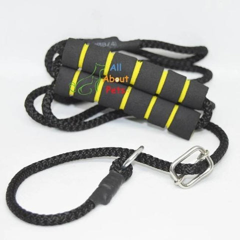 Image of Labrador Slip Leash black color 9mm with grip - 58", grip handle available at allaboutpets.pk in pakistan.