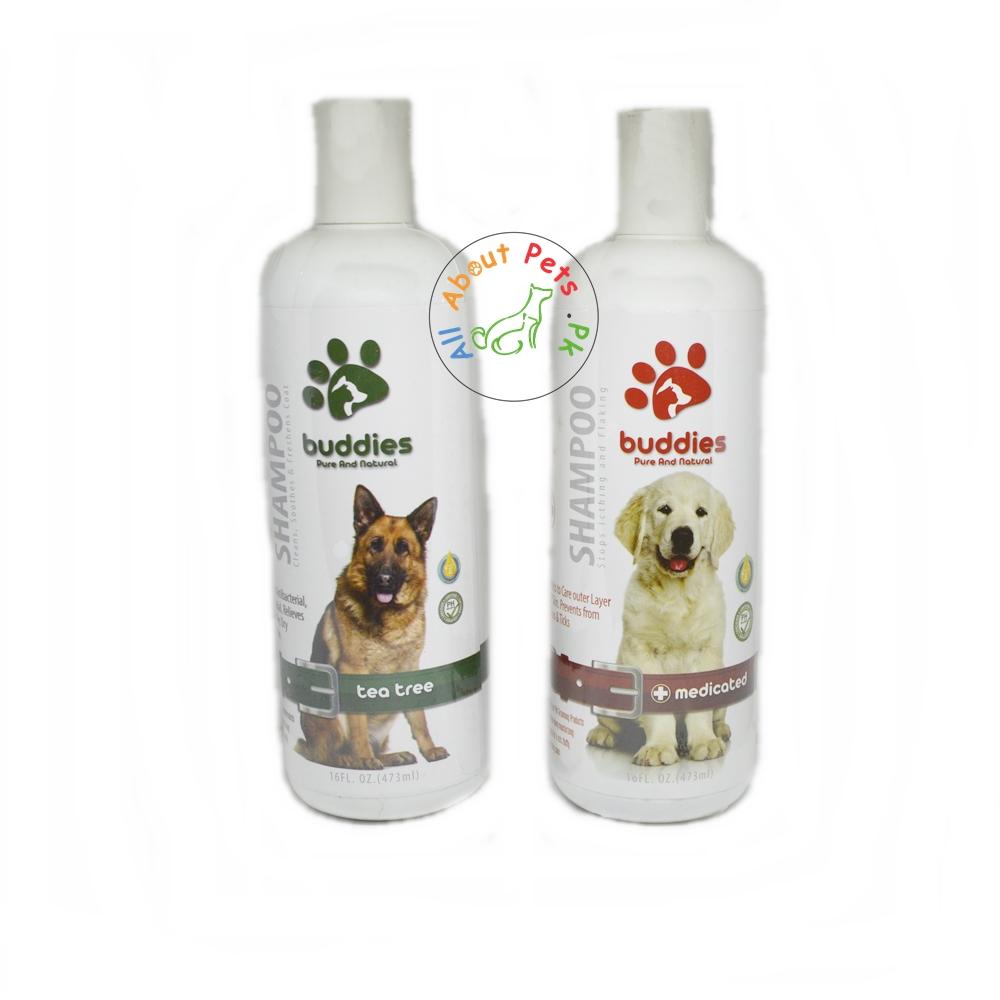 Buddies Dog Shampoo 473ml silk tea tree, medicated available in pakistan at allaboutpets.pk