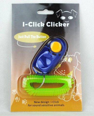 Image of i-Click Clicker Big Button Pet Dog Cat Training Aid, click with wrist bands available at allaboutpets.pk in pakistan