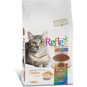 Reflex Adult Cat Food Multi Color Chicken - 1.5kg and 3kg available at allaboutpets.pk in pakistan.