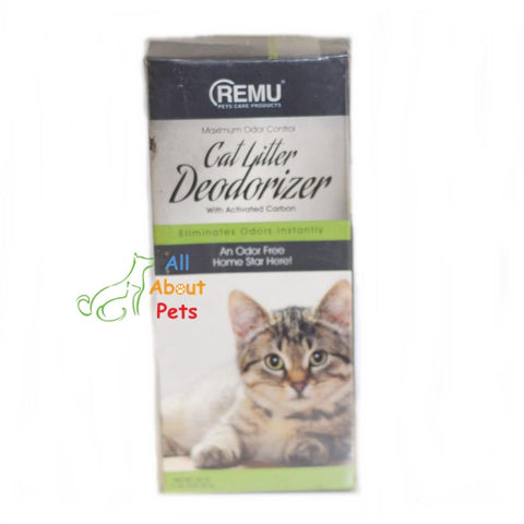 Image of Remu Cat Litter Deodorizer, Activated carbon eliminates odors, prevents urine clumps from sticking to litter available onlline at allaboutpets.pk in pakistan.