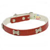 bone shape Studded Reflective Collars for Small Dogs red color available at allaboutpets.pk in pakistan.