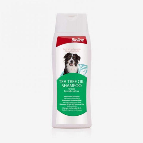 Image of Bioline Tea Tree Oil Shampoo 250ml, deodorizer and anti-bacterial shampoo available at allaboutpets.pk