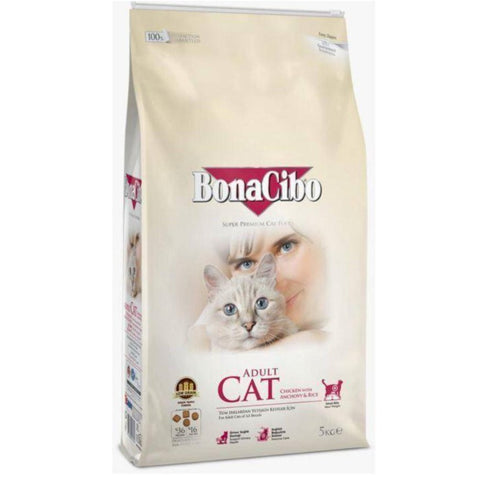 Image of BONACIBO Adult Cat Chicken & Rice With Anchovy 5kg available at allaboutpets.pk in Pakistan