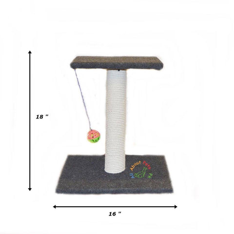 Image of Cat Scratch Post single pole with top and  Ball, cat tree available in Pakistan at allaboutpets.pk