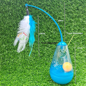 Cat Interactive Tumbler Toy With Feather & Bell Treat Dispenser available at allaboutpet.pk in Pakistan