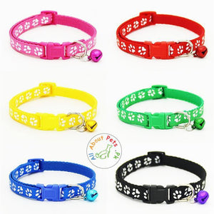 Paw Print Cat & Puppy nylon Collar With Bell available at allaboutpets.pk in Pakistan