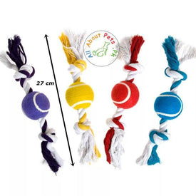 Dog Cotton Rope Toy With Tennis Ball available in Pakistan at allaboutpets.pk