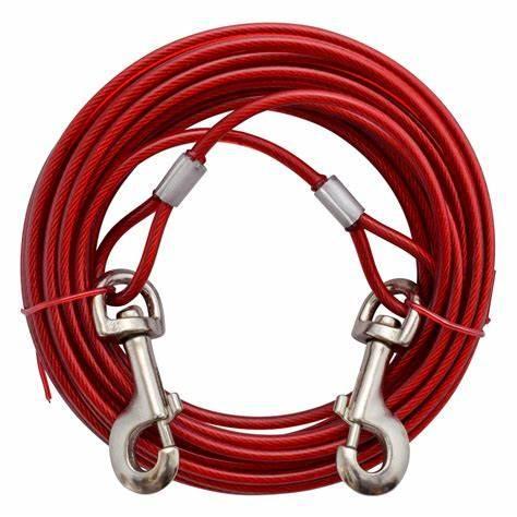 Image of Dog Vinyl-Coated Steel Dog Tie-Out Cable 5M available at allaboutpets.pk in Pakistan