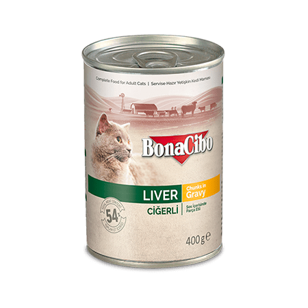 BONACIBO Canned Cat Food Liver 400g