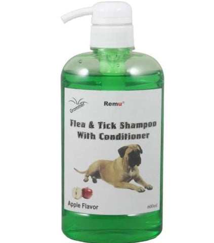Image of Remu Dog Groomer Shampoo apple Conditioner 600ml, Smooth & Shiny Coat, Flea & Tick Control available at allaboutpets.pk in pakistan.