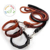 Dog Leather Collar & Leash Round Dog Collar High Quality Sewing Strong Dog Leather Leash in multi color available at allaboutpets.pk in Pakistan