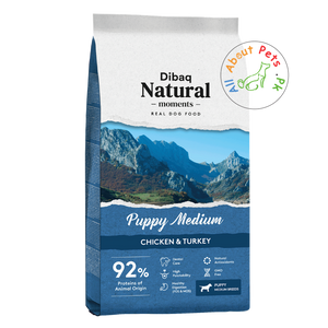DIBAQ natural moments puppy medium dog food available at allaboutpets.pk in Pakistan
