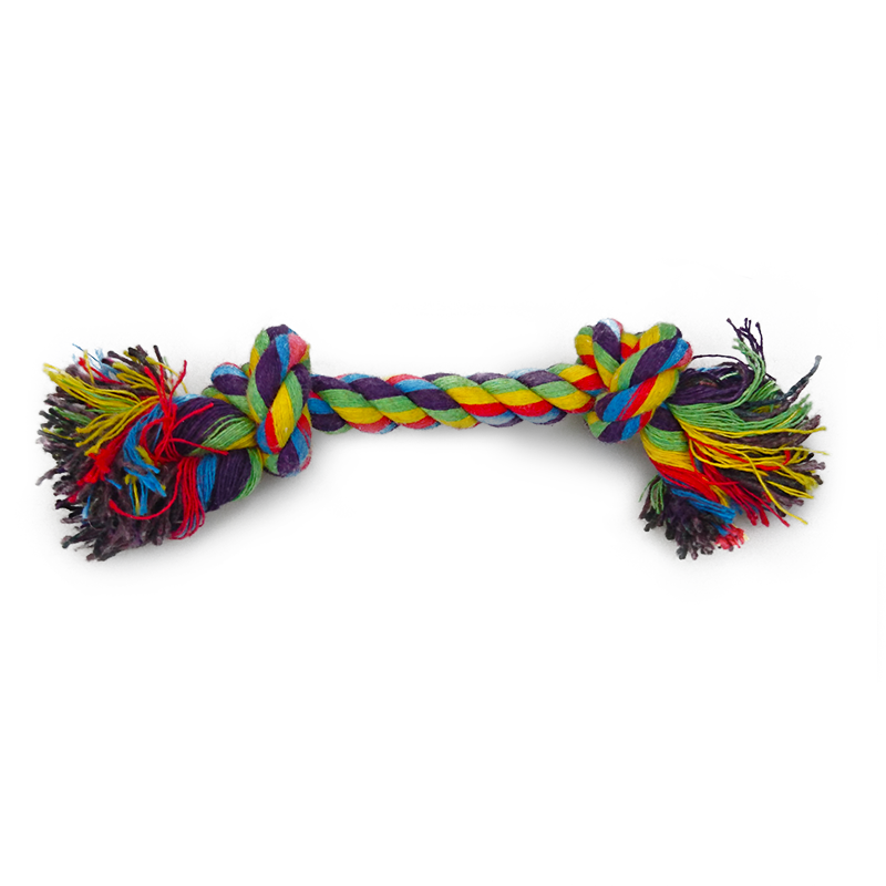 Dog Rope chew Toy Double Knot, puppy chew toy Multi-color available in Pakistan at allaboutpets.pk