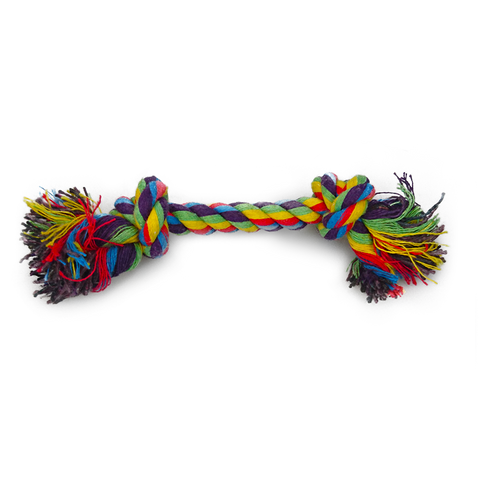 Image of Dog Rope chew Toy Double Knot, puppy chew toy Multi-color available in Pakistan at allaboutpets.pk