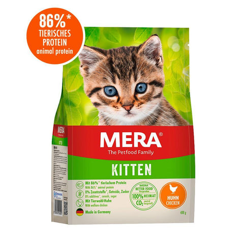 Image of MERA Kitten Food Chicken Flavor 400g, 2kg and 10kg available at allaboutpets.pk in Pakistan