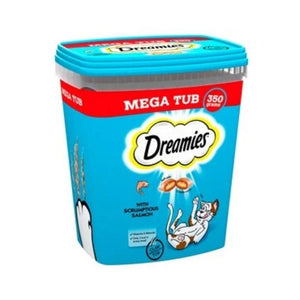 Dreamies Cat Treats, Tasty Snacks With Scrumptious Salmon Mega Tub 350g available at allaboutpets.pk in Pakistan
